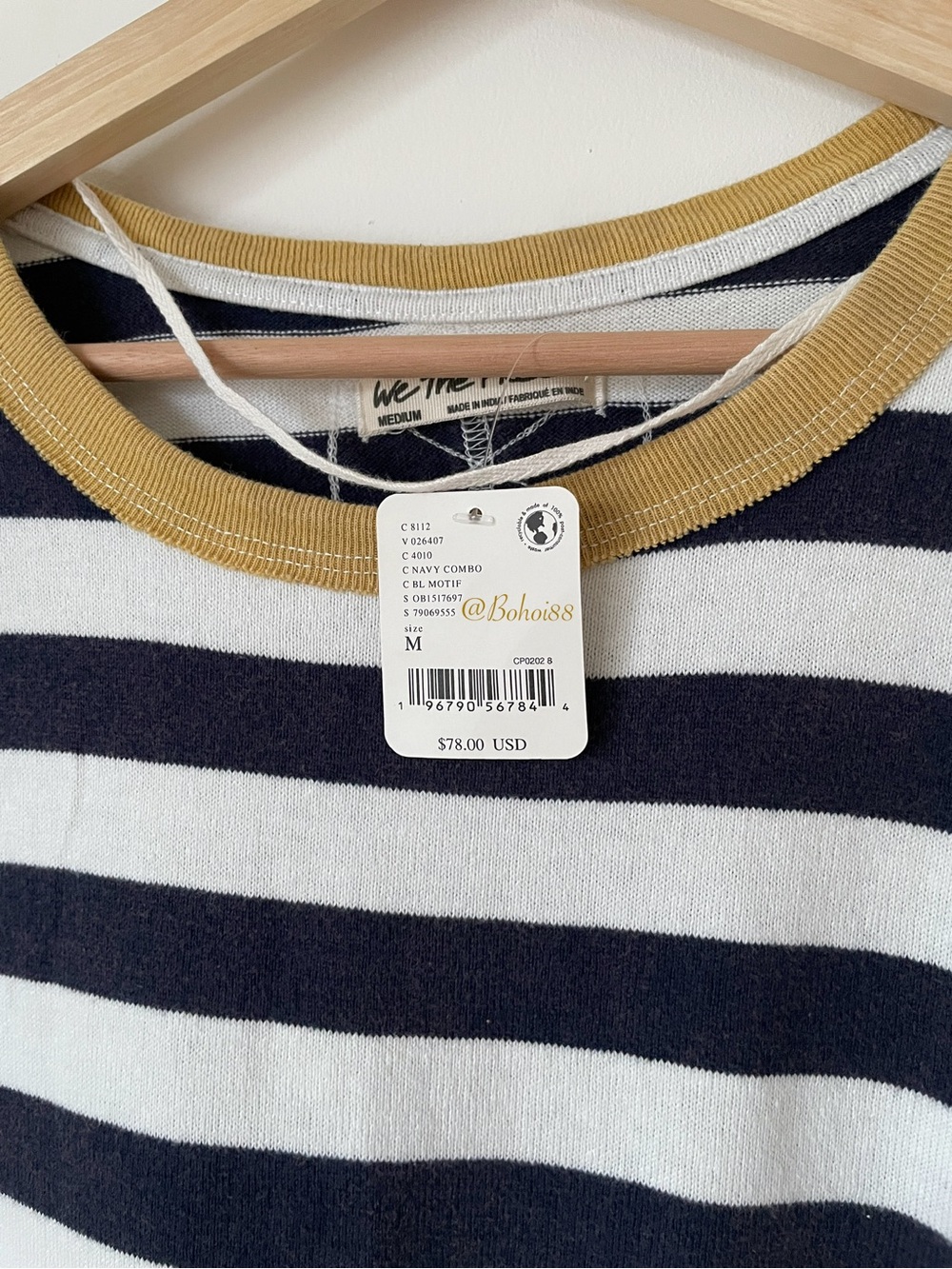 NWT Free People Sawyer Stripe Tee - Picture 10 of 13